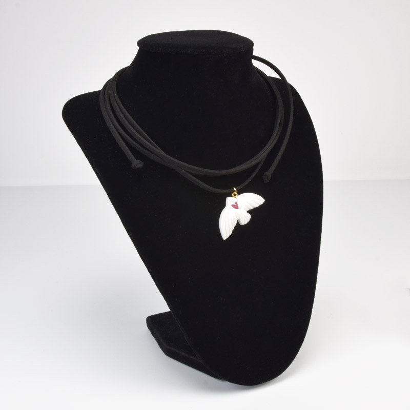 Підвіска Горлиця на шнурку, 40х20 мм (BUS-059009)