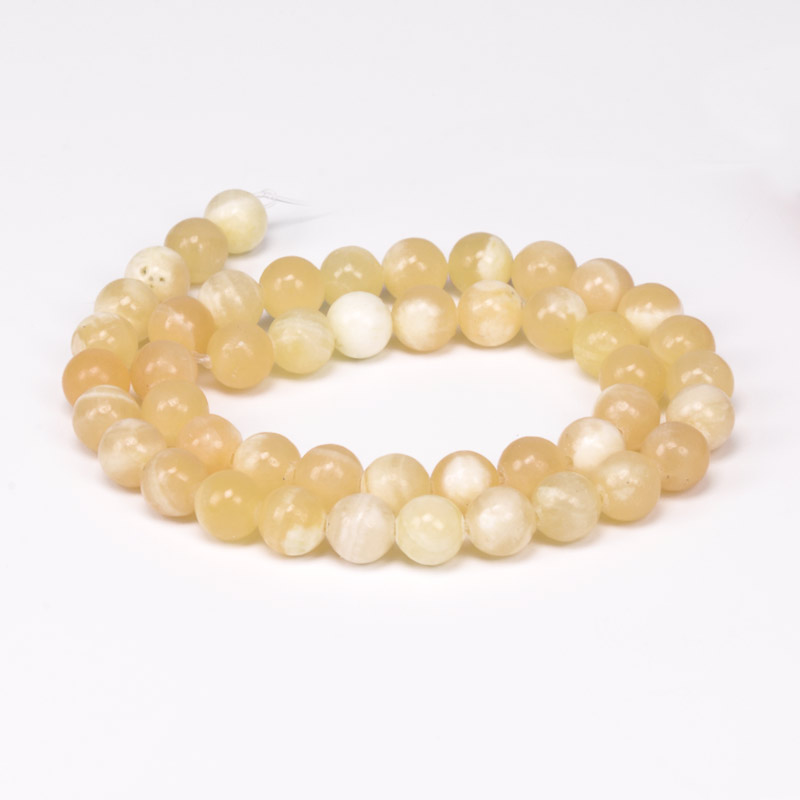 Намистини Нефрит жовтий, Натур. камінь, 8 мм, Круглі (BUS-056091)