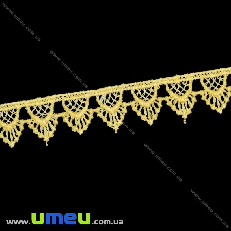 Кружево плетеное, 17 мм, Желтое (LEN-016187)