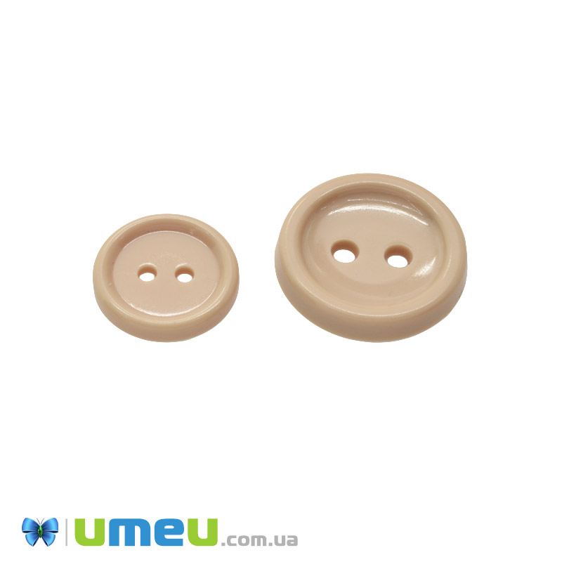 Пуговица пластиковая Круглая, 20 мм, Бежевая (PUG-047957)