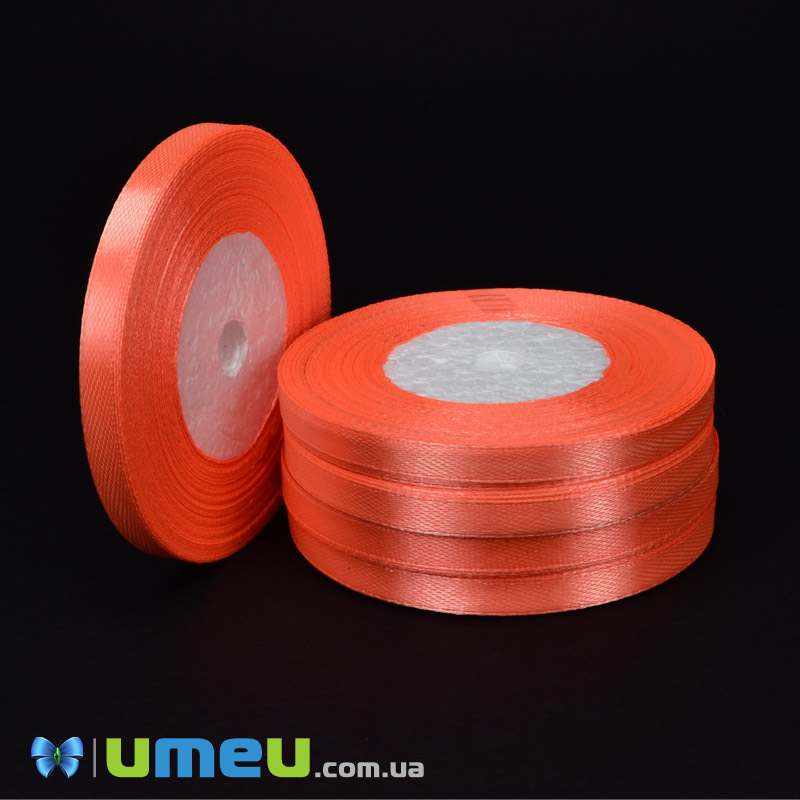 Атласна стрічка, 6 мм, Помаранчева яскрава (LEN-050999)