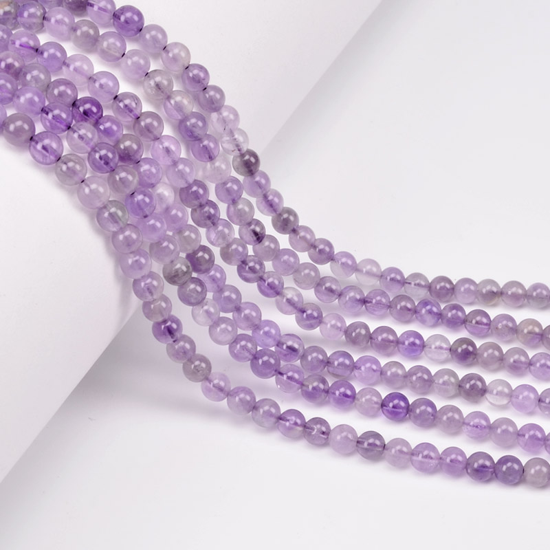 Намистини Аметист світлий, Натур. камінь, 5 мм, Круглі (BUS-051793)
