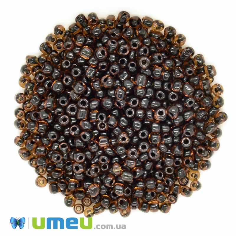Бісер китайський великий, 6/0, Коричневий хамелеон, 4 мм (BIS-037733)