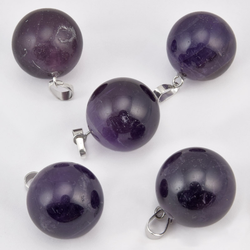 Подвеска Шар, Натур. камень Аметист, 18 мм (POD-058587)