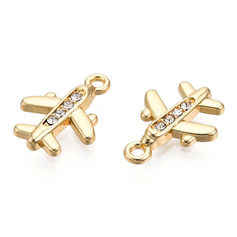 Підвіска метал. Літак, Стійке покриття, 18х13 мм, Світле золото (POD-053548)