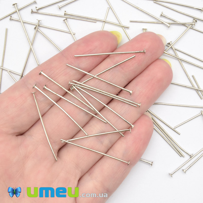 Гвоздики, Темное серебро, 3,0 см, 0,7 мм (PIN-001818)