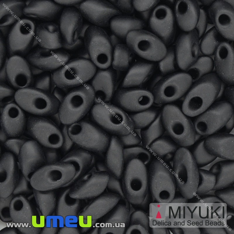 Бісер японський Miyuki LMA №401F, 4х7 мм, Чорний матовий (BIS-036727)