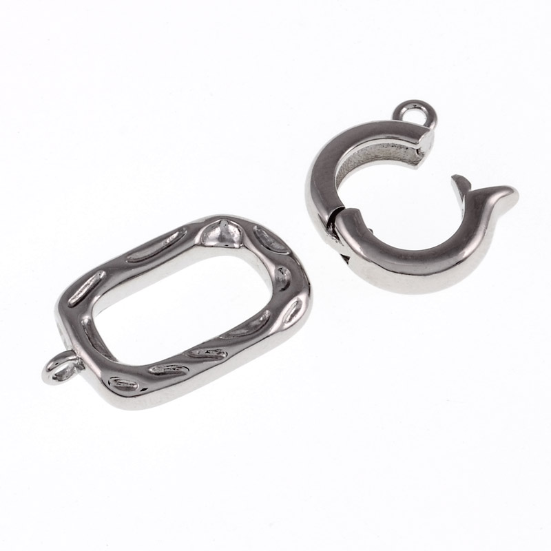 Застёжка, 28х11 мм, Латунь с покрытием Родий (ZAM-055428)