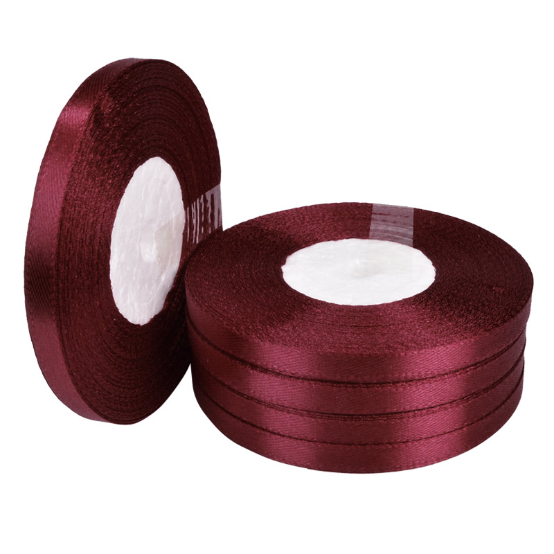 Атласная лента, 6 мм, Бордовая (LEN-052821)