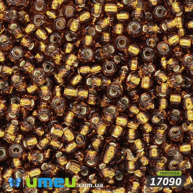 Бісер чеський №313 / 17090, Коричнево-золотий, Блискучий, 10/0 (BIS-003783)