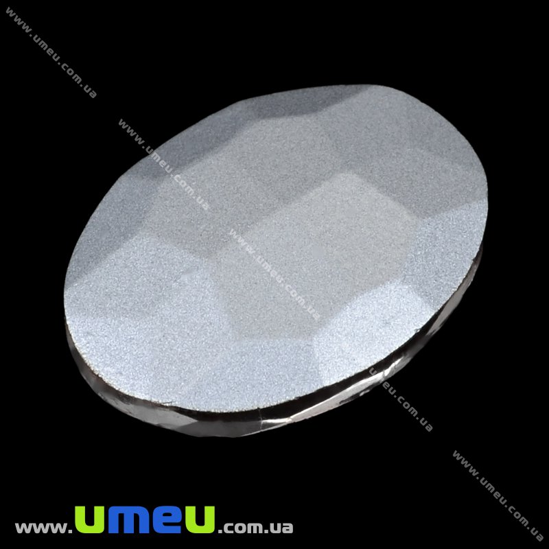 Ріволі скляний, Овал гранований, 18х13 мм, Салатовий (KAB-009439)