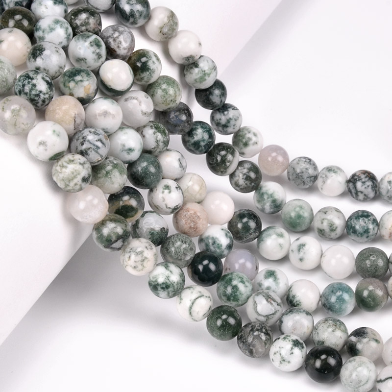 Намистини Агат моховий, Натур. камінь, 8,5 мм, Круглі (BUS-051694)
