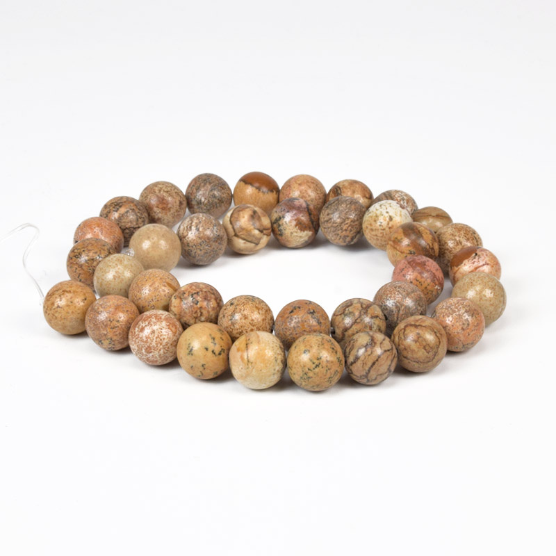 Бусины Яшма пейзажная, Натур. камень, 10,5 мм, Круглые (BUS-057851)