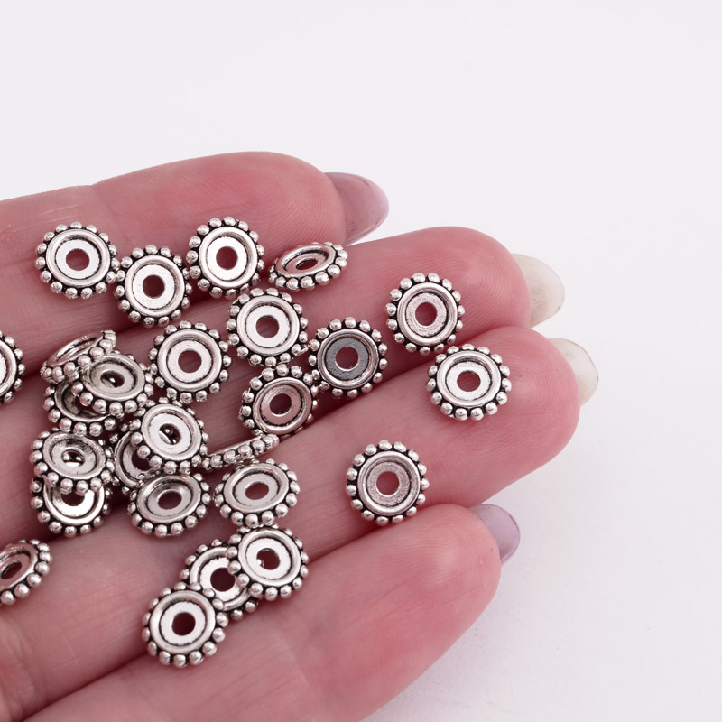 Намистини-розділювачі мет., 8х1,5 мм, Античне срібло (BUS-055532)