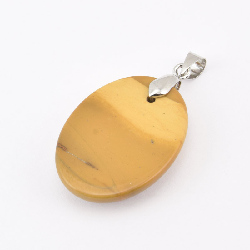 Подвеска Овал, Натур. камень Мукаит, 30х22 мм (POD-058730)