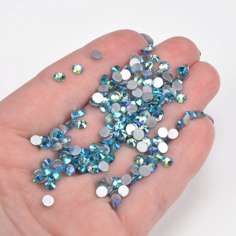 Стрази плоскі SS16 (3,8 мм), Блакитні AB (STR-061349)