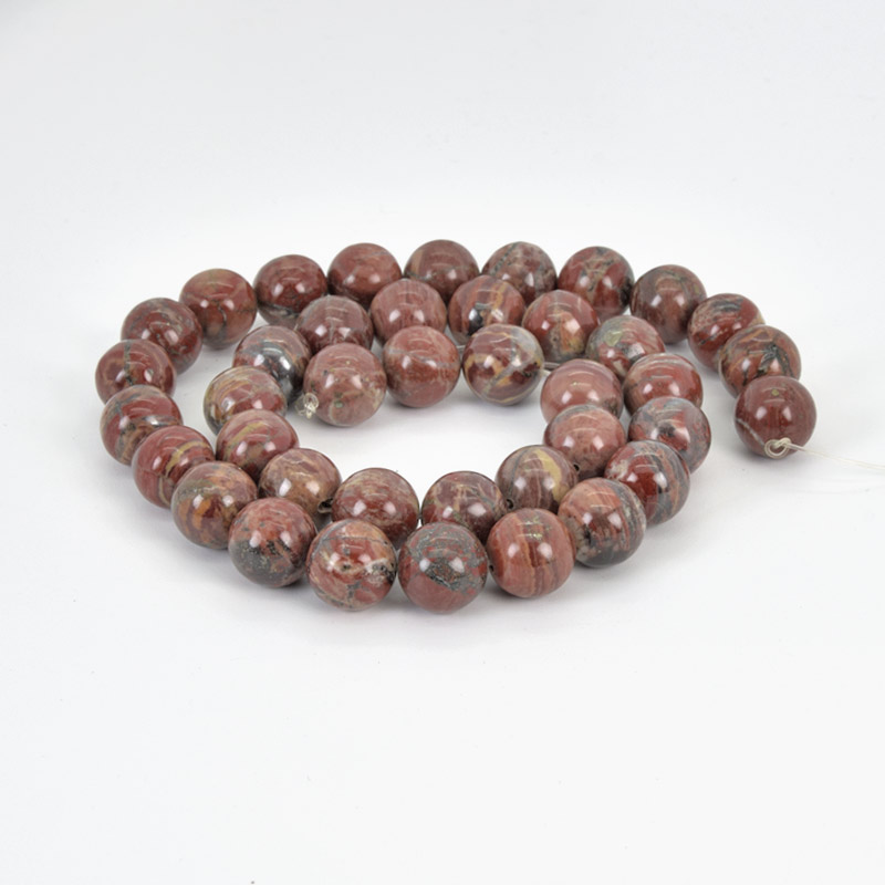 Намистини Яшма брекчієва, Натур. камінь, 10 мм, Круглі (BUS-058036)