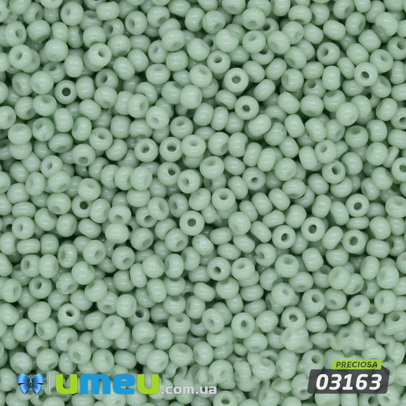 Бісер чеський №242/03163, Зелений світлий, Натуральний, 10/0 (BIS-014141)