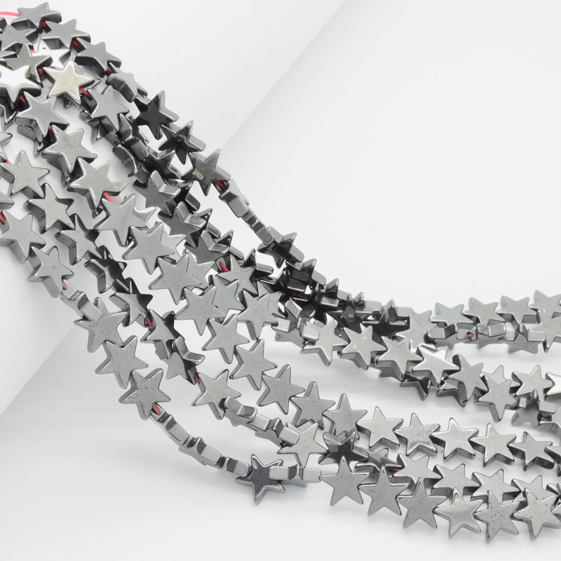 Намистини Гематит, Натур. камінь, 8,5х2,4 мм, Зірка (BUS-051772)