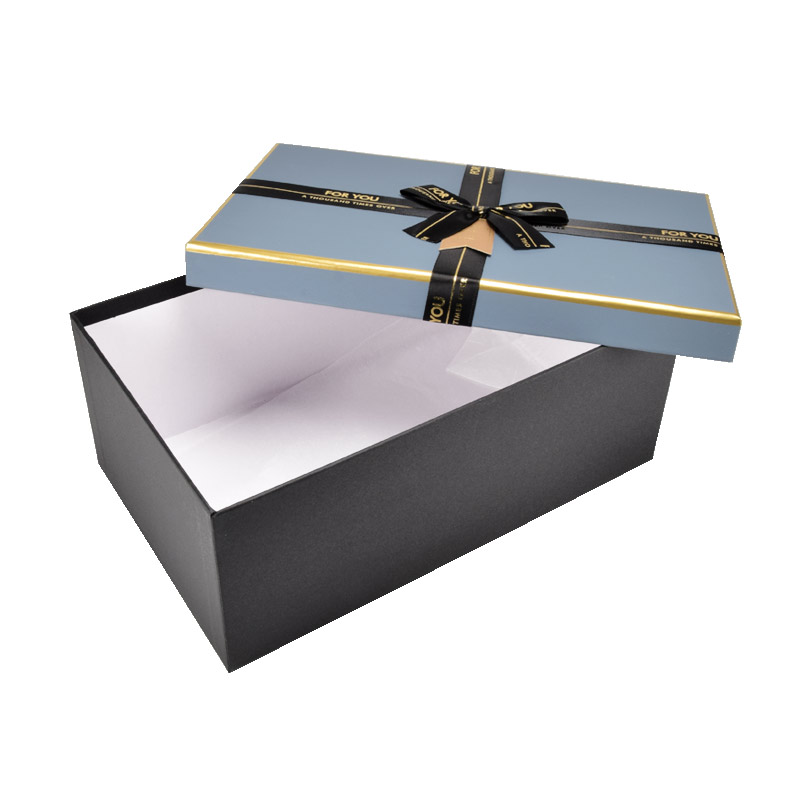 Подарункова коробка Прямокутна, 29х18х11,5 см, Синьо-чорна (UPK-060613)