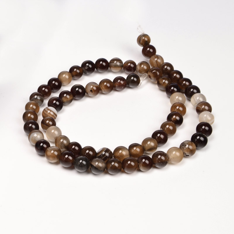 Бусины Агат коричневый, Натур. камень, 6 мм, Круглые (BUS-053937)