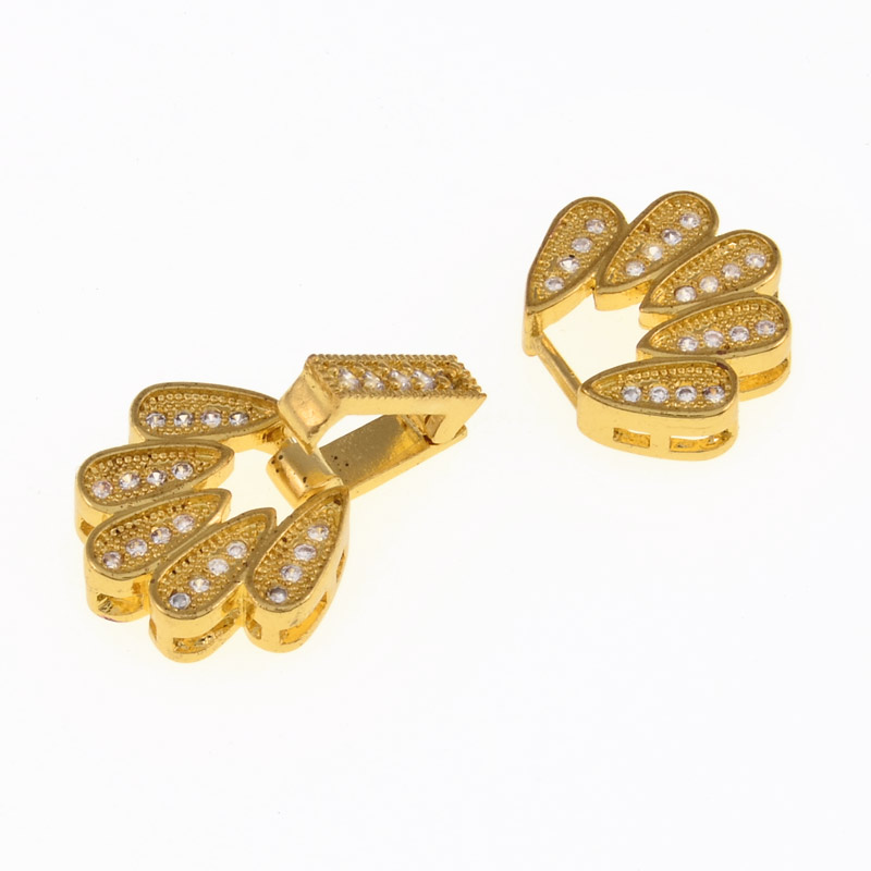 Застёжка, 26х13 мм, Латунь, Куб. цирконий (ZAM-055447)