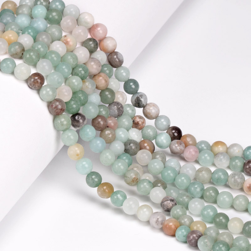 Намистини Амазоніт, Натур. камінь, 6,5 мм, Круглі (BUS-051728)