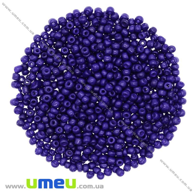 Бисер китайский средний, 8/0, Темно-синий натуральный, 3 мм (BIS-009063)