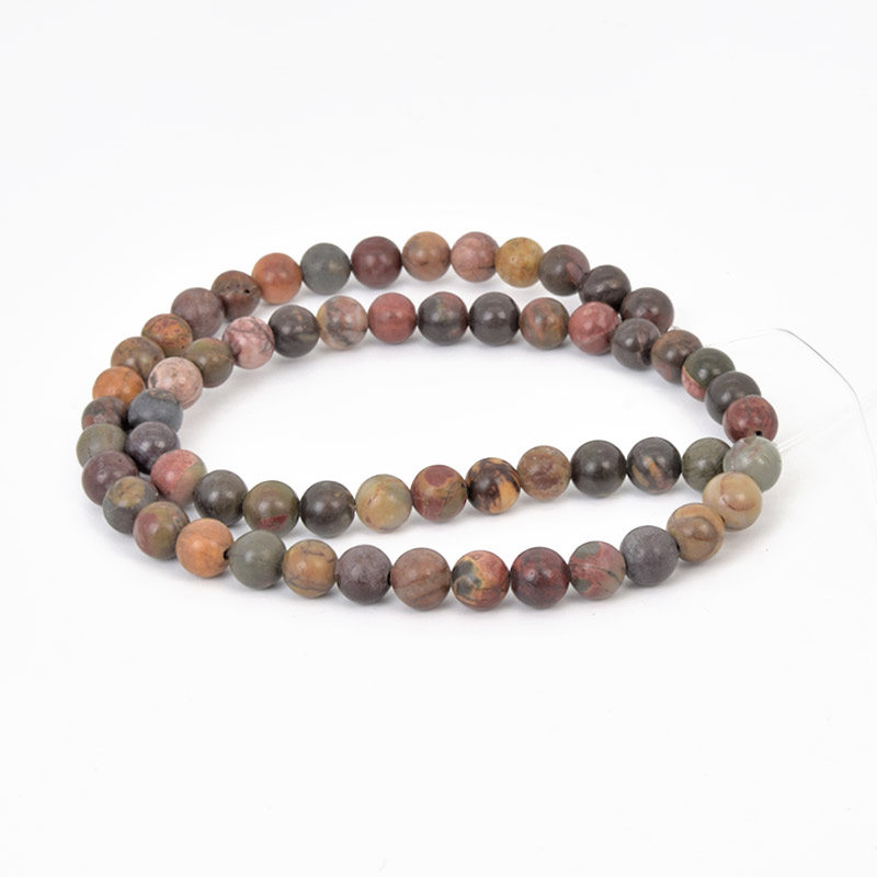 Бусины Яшма Пикассо, Натур. камень, 6,5 мм, Круглые (BUS-058027)