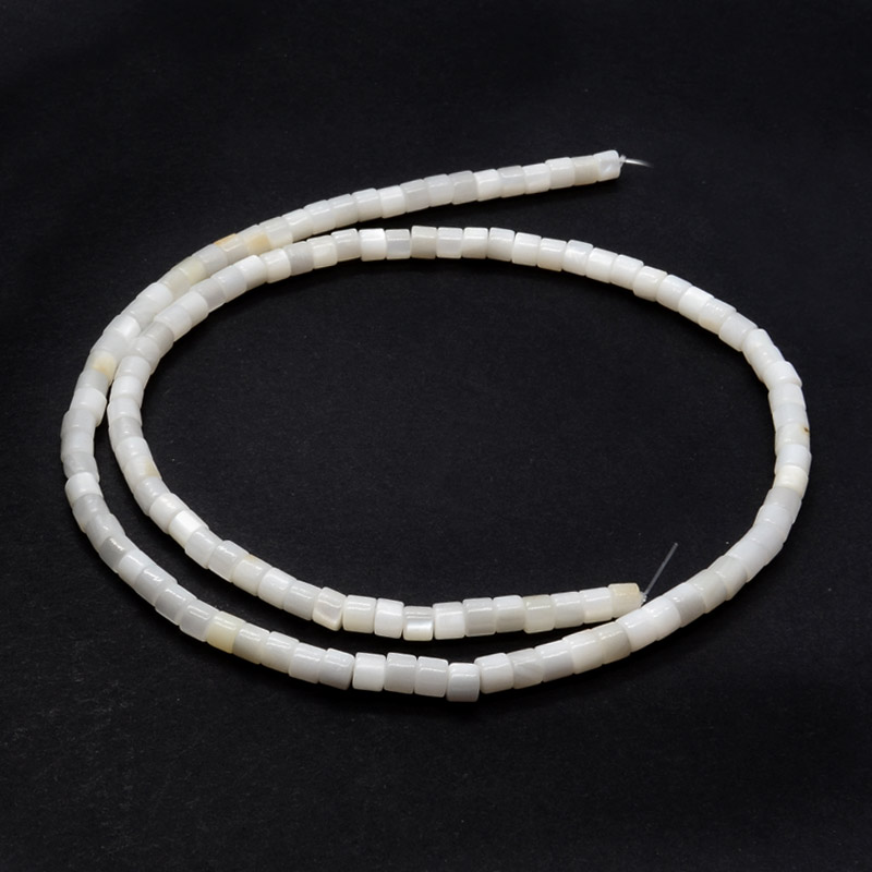 Бусины Перламутр белый, Натур. камень, 4х3 мм, Бочонок (BUS-051806)