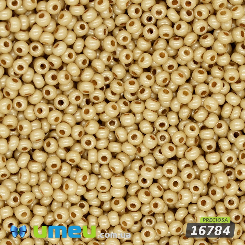 Бісер чеський №801/16784, Бежевий, Перламутровий, 10/0 (BIS-019634)