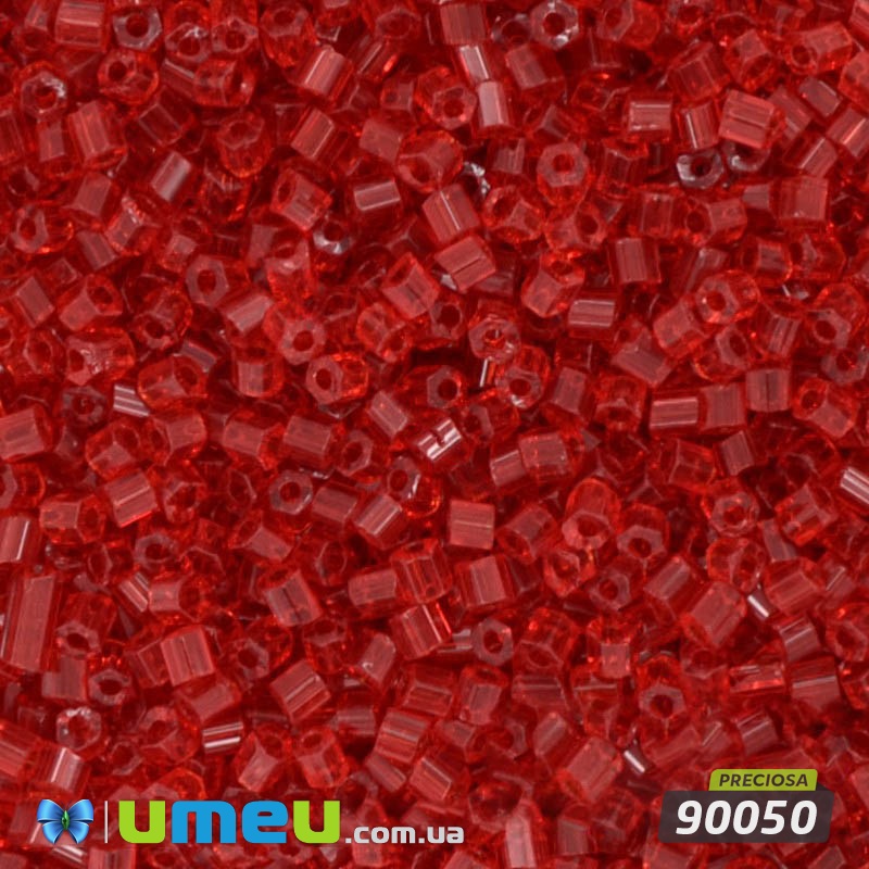 Бісер чеський Рубка 11/0, №90050, Червоний прозорий (BIS-012796)