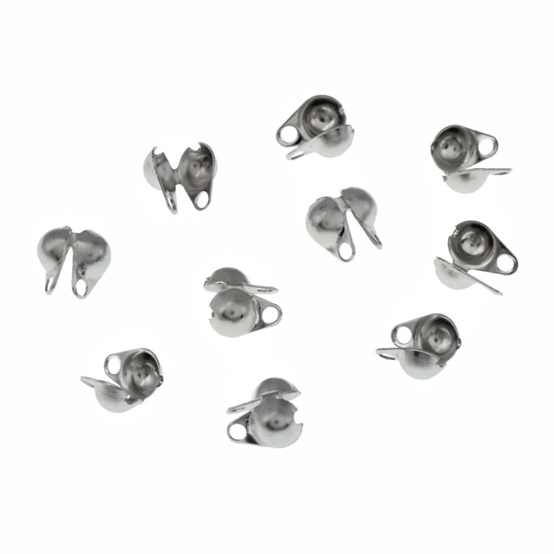 Калоти з нержавіючої сталі, 6х4 мм, Темне срібло (STL-058445)