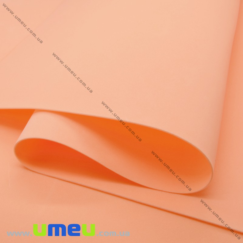 Фоамиран зефирный (Китай), 50х50 см, Оранжевый светлый (FOM-033778)