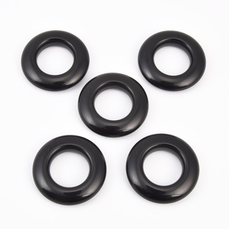 Підвіска Кільце, Натур. камінь Обсидіан, 30х7 мм (POD-057972)