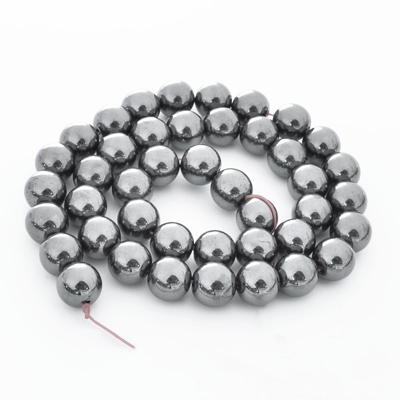 Намистини Гематит, Натур. камінь, 10 мм, Круглі (BUS-051632)