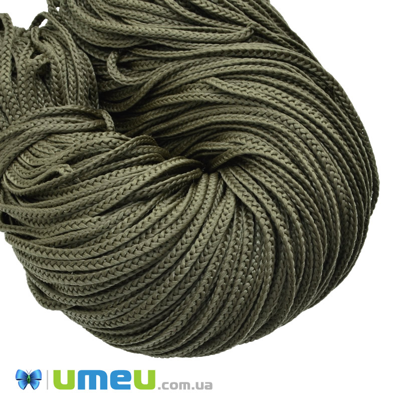 Полипропиленовый шнур плоский, 2,5 мм, Хаки темный (LEN-047024)