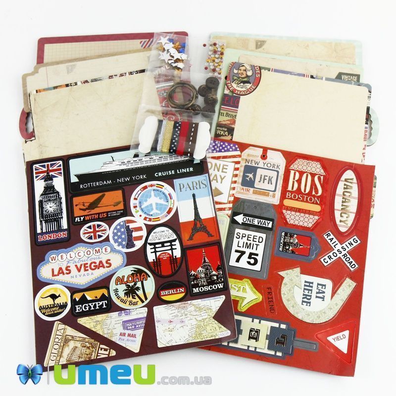Набор скрапбукинга большой для изготовления фотоальбома, Британия (DIF-032718)