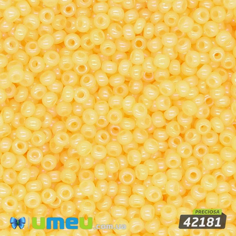 Бісер чеський №780/42181, Жовтий райдужний, 10/0 (BIS-043887)