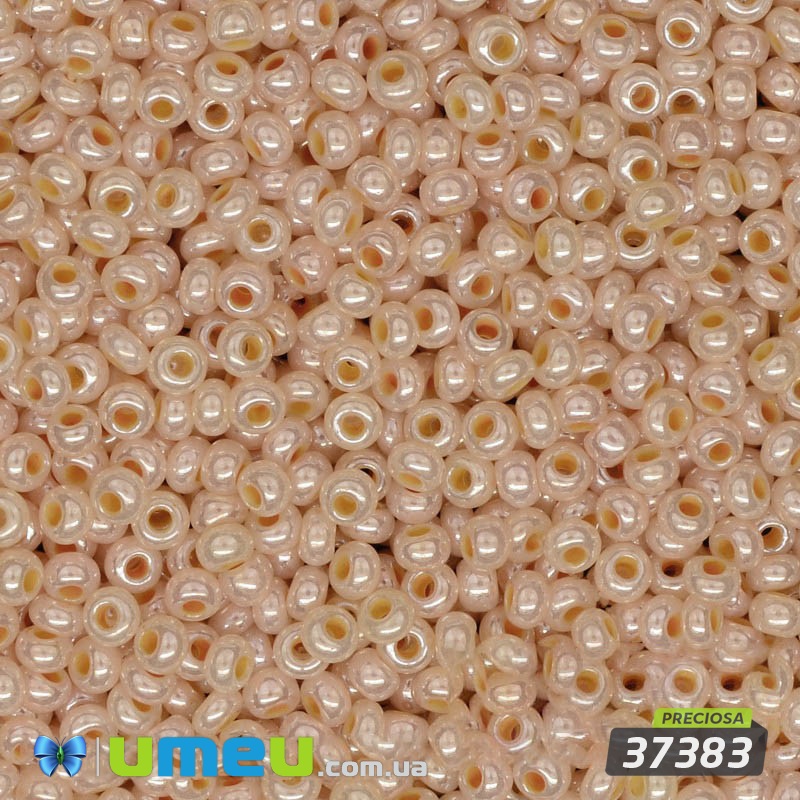 Бисер чешский №526/37383, Персиково-кремовый бледный, Перламутровый, 10/0 (BIS-003855)