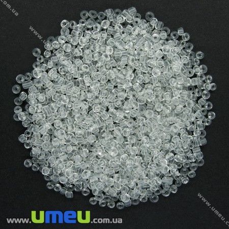 Бісер китайський середній, 8/0, Прозорий, 3 мм (BIS-007993)