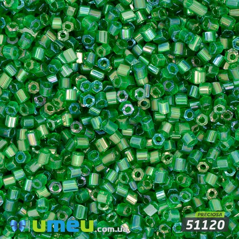 Бісер чеський Рубка 11/0, №51120, Зелений АВ прозорий (BIS-044044)
