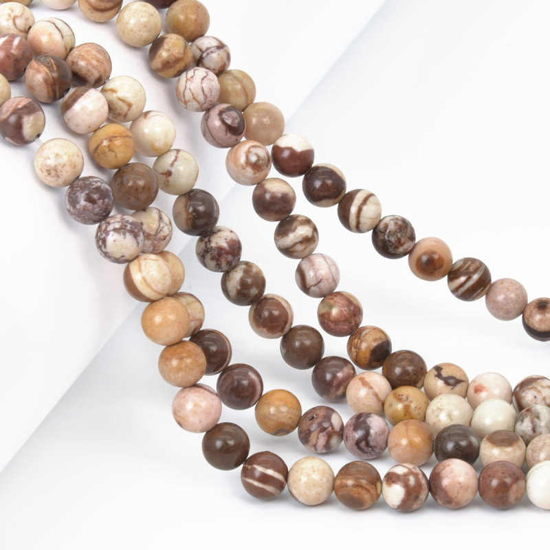 Бусины Яшма зебра, Натур. камень, 6,5 мм, Круглые (BUS-058002)