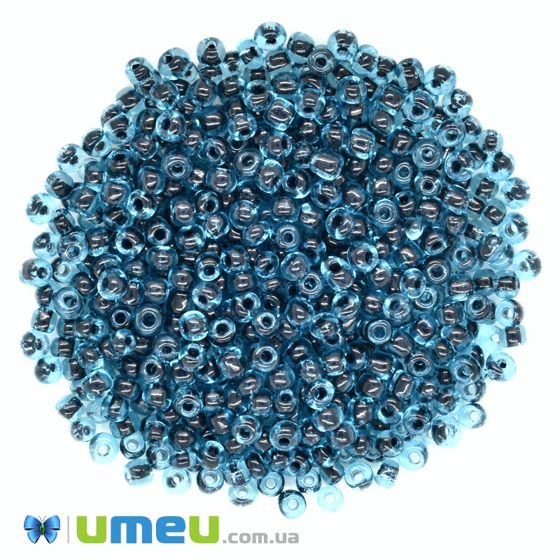 Бисер китайский крупный, 6/0, Синий хамелеон, 4 мм (BIS-037731)