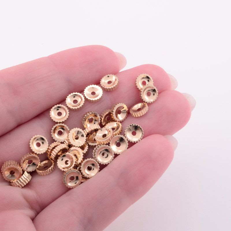 Намистини-розділювачі, 6х1,4 мм, Латунь з покриттям 14 kt (BUS-055832)