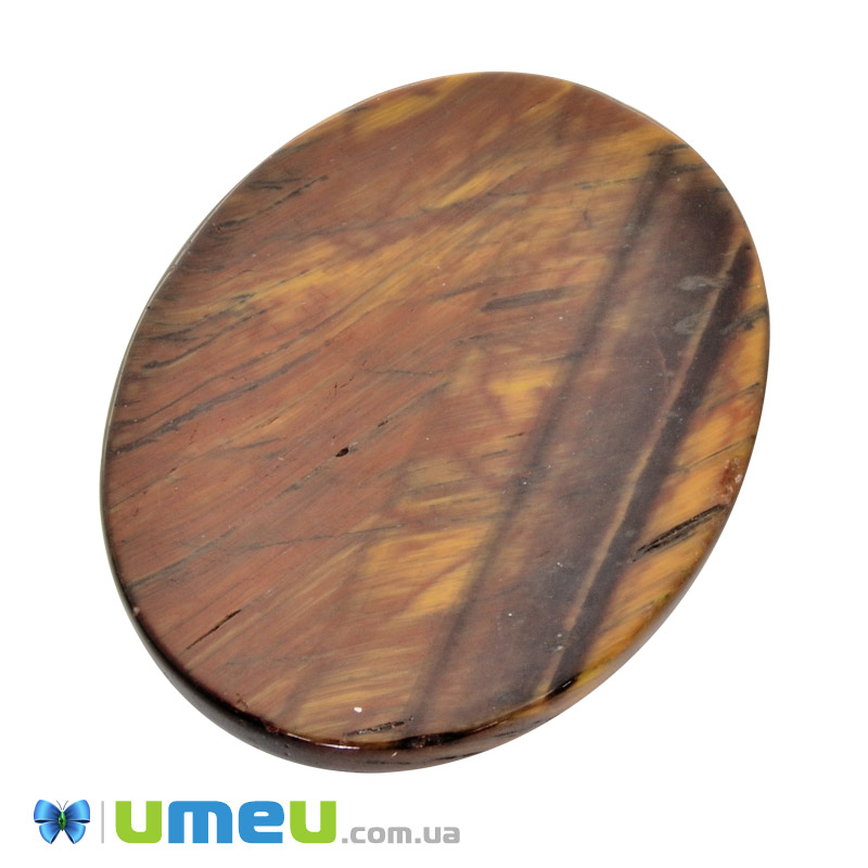 Кабошон нат. камінь Бичаче око, Овал, 40,2 х30,2 мм (KAB-050587)