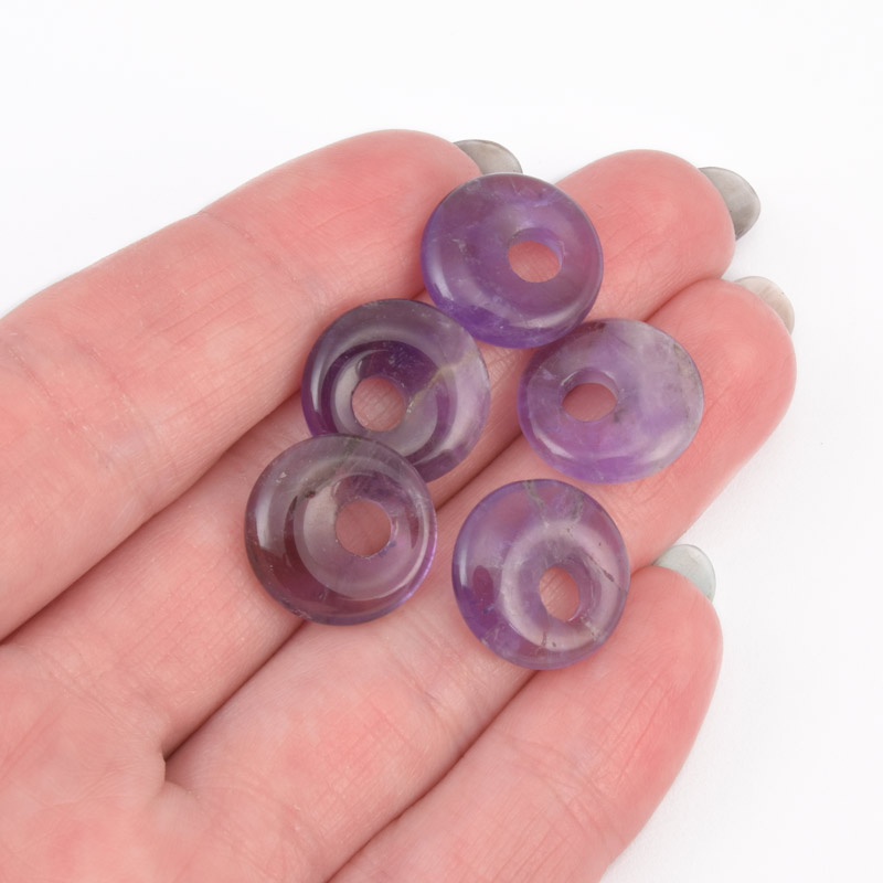 Підвіска Кругла, Натур. камінь Аметист, 14 мм (POD-057967)