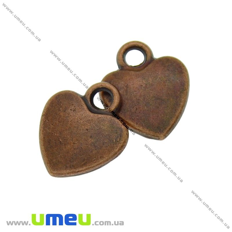 Підвіска метал. Сердечко, 12х10 мм, Мідь (POD-007935)