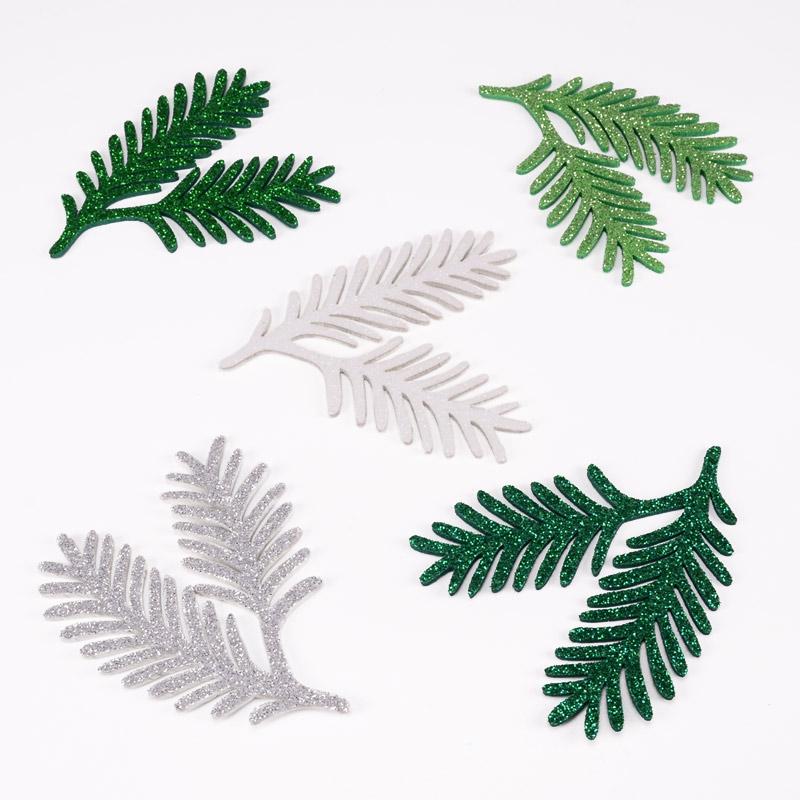 Декоративні вироби з фоамірану Хвойні гілочки, 8х7 см, Мікс (FOM-056576)