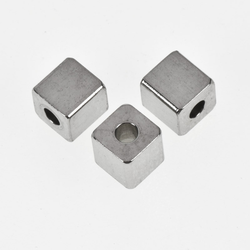 Бусины из нержавеющей стали Куб, 5 мм, Темное серебро (STL-055612)